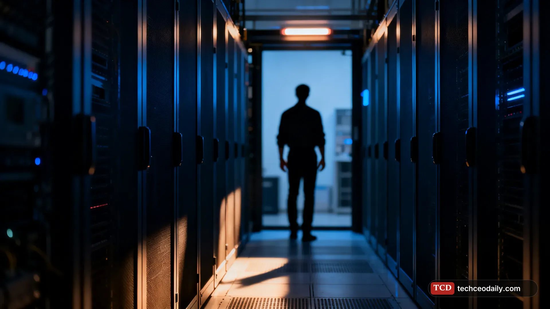 A server room with racks powered down, illustrating Kiteworks shutdown advisory lifted