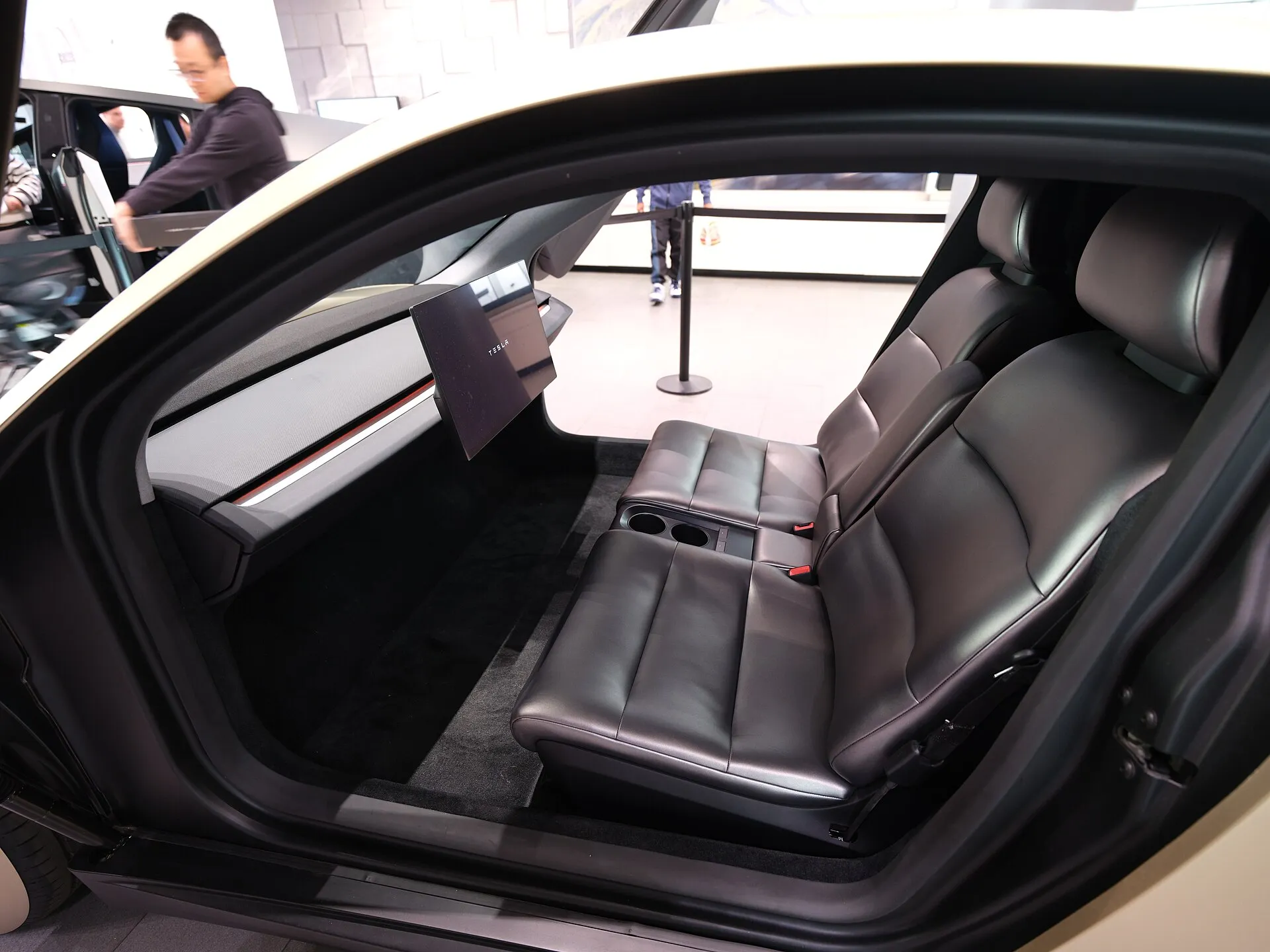 The concept Tesla Cybercab at Santana Row.