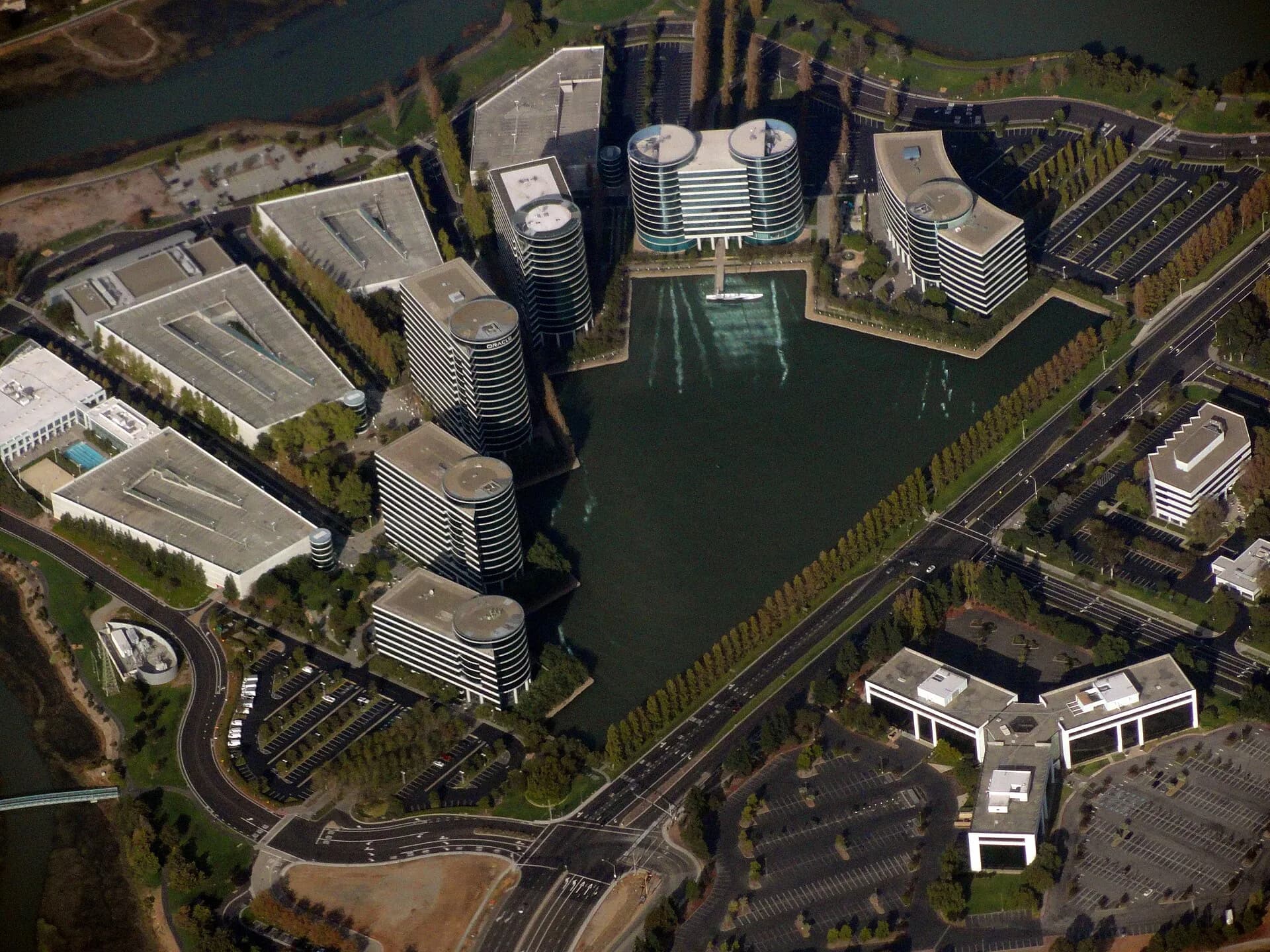 Aerial view of Oracle Headquarters in California.