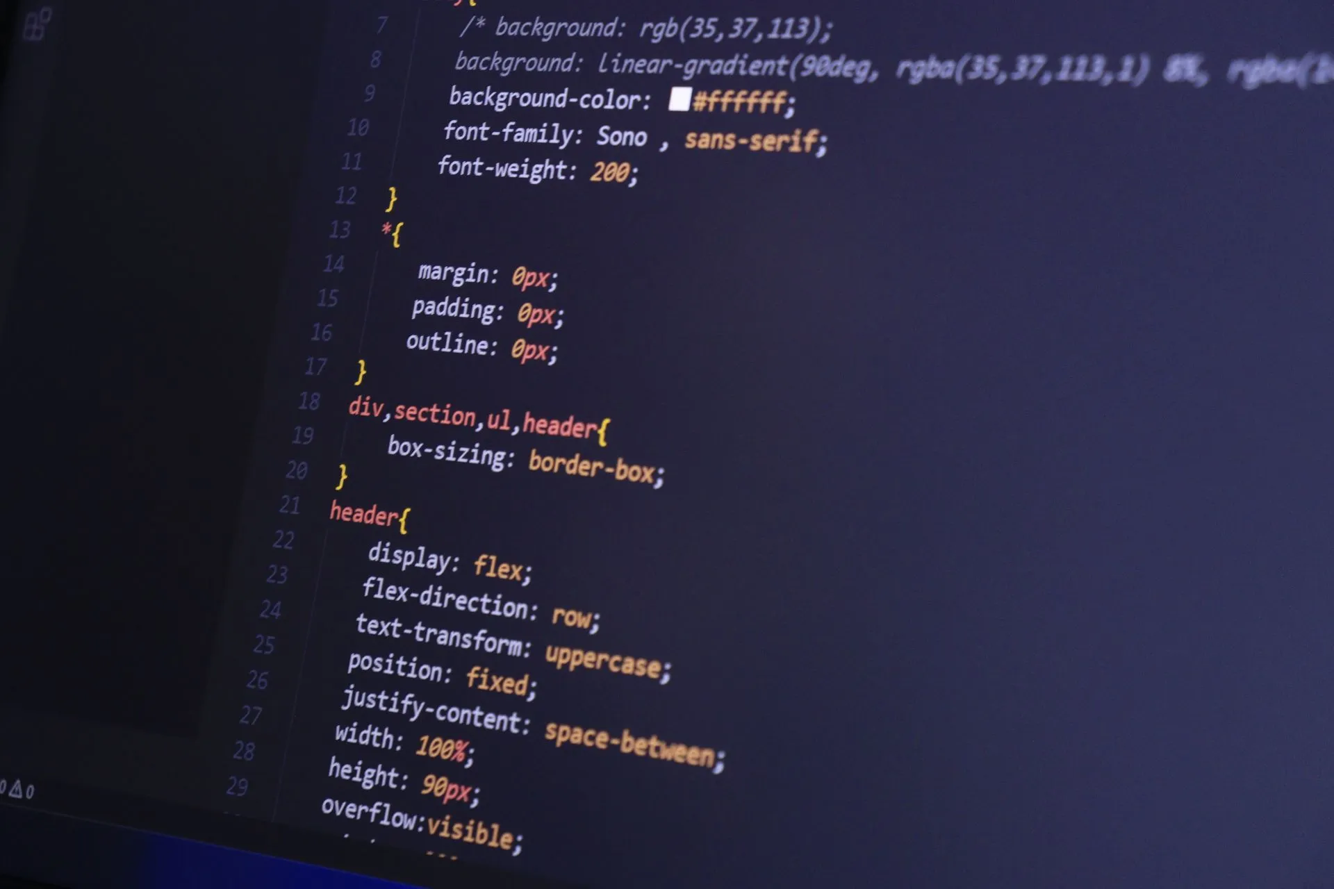 CSS code displayed on a computer screen highlighting programming concepts and technology, illustrating AI coding bottleneck moves to code review as Bain finds review time up 91%