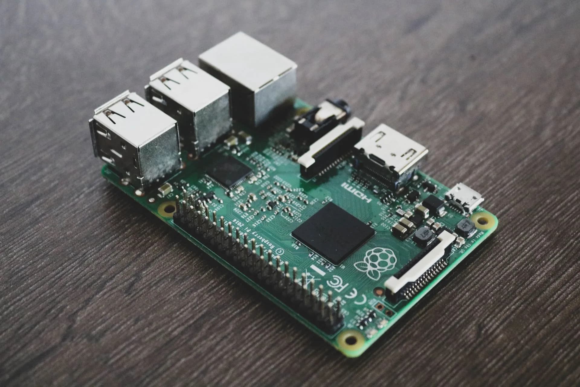 Detailed view of a Raspberry Pi circuit board with microchips and components, illustrating Detectify