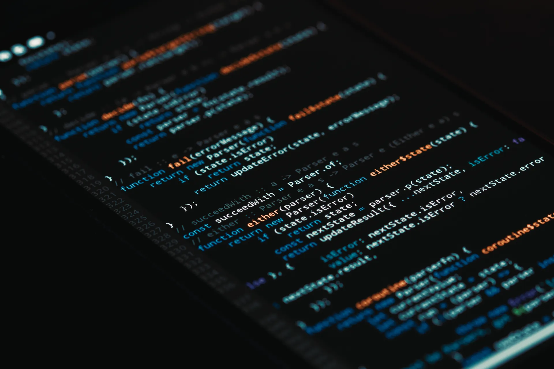 A detailed view of computer programming code on a screen, showcasing software development, illustrating FBI seizes 7 Flax Typhoon domains, disrupting Chinese hacking tools MicroScan