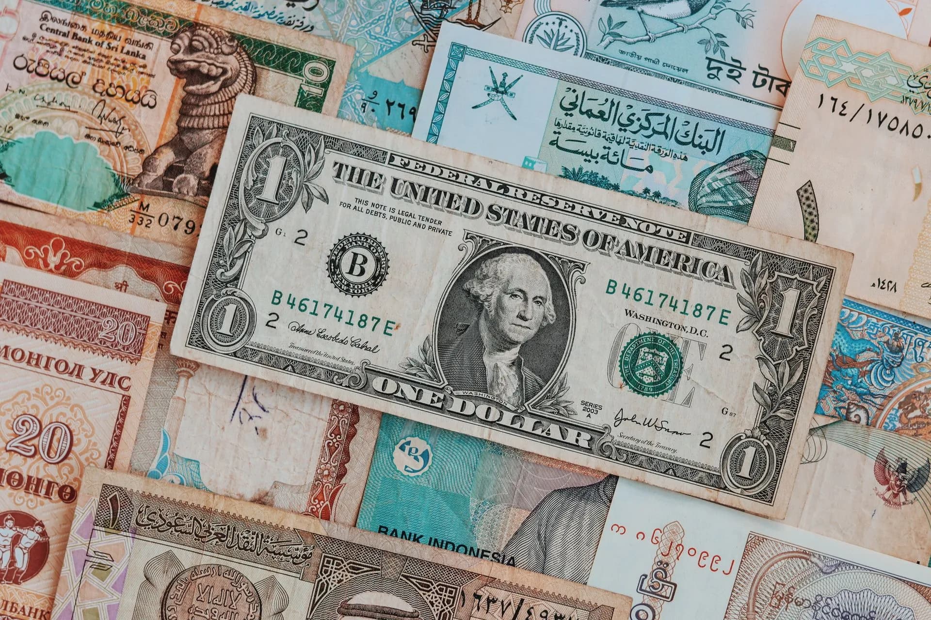 Top view of assorted U.S. dollar bills
