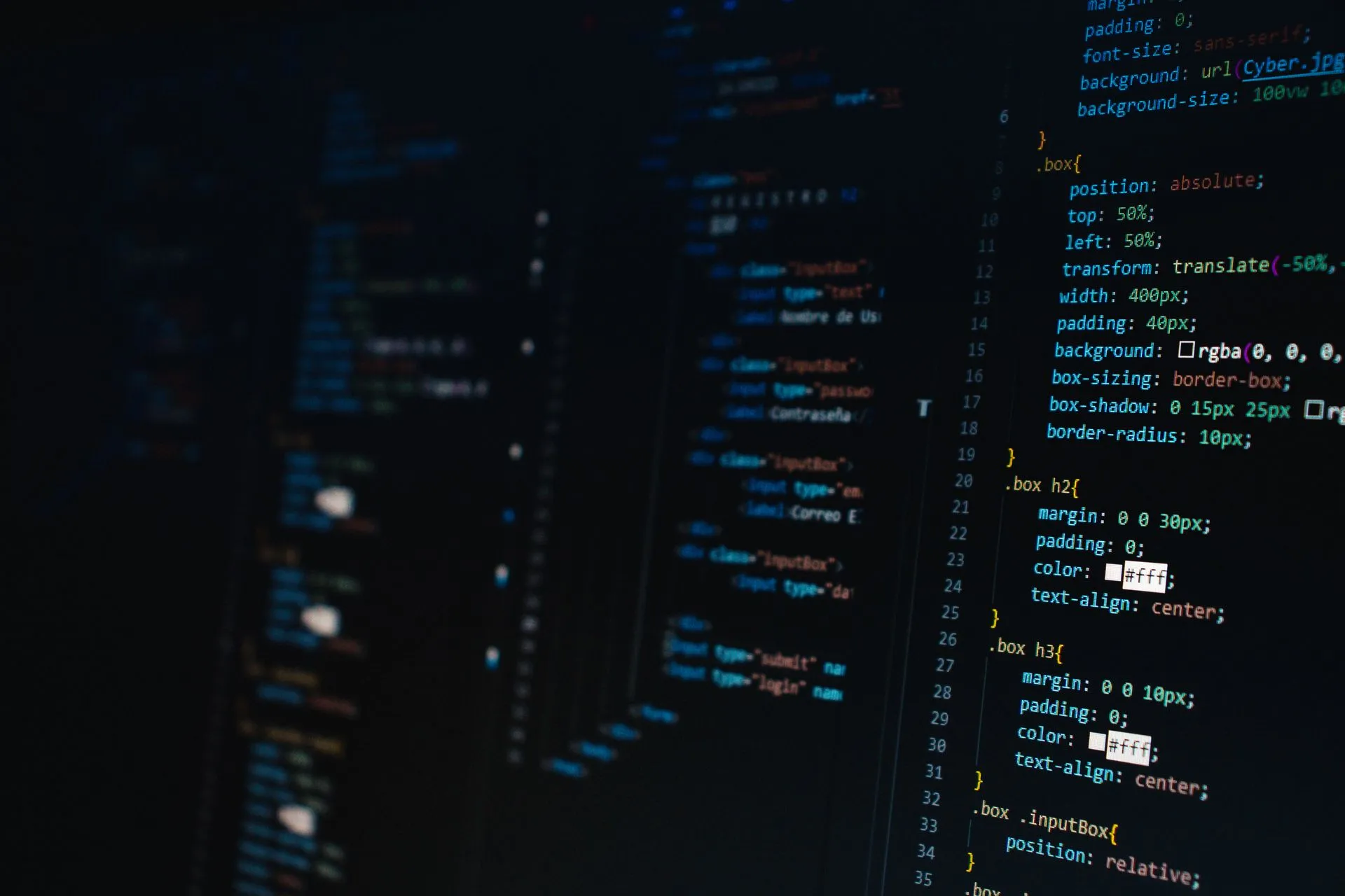 Detailed view of HTML and CSS code on a dark screen, representing modern web development, illustrating MCP Python SDK flaw could let malicious servers steal OAuth credentials