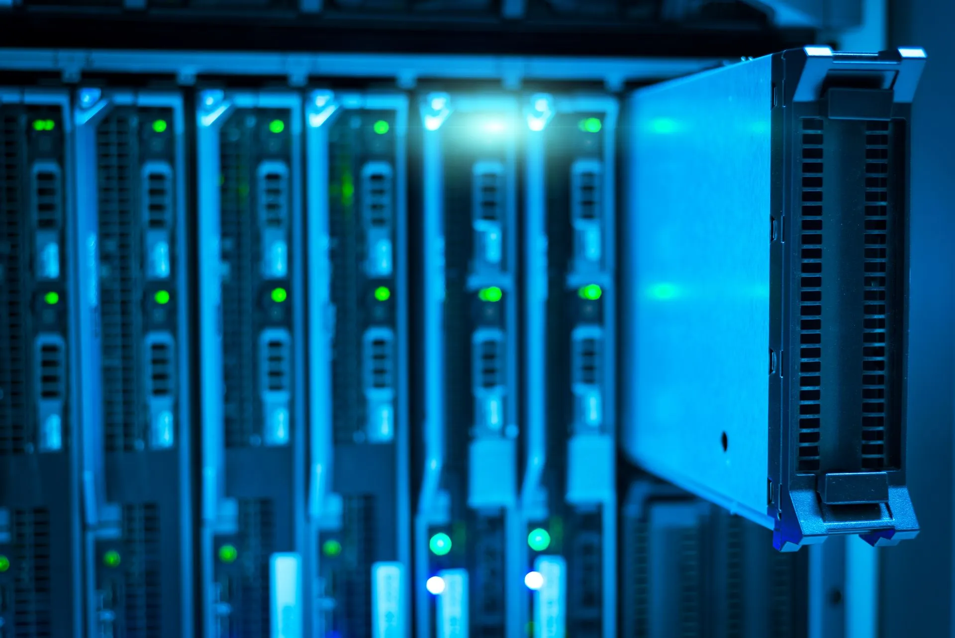 Detailed view of a server rack with a focus on technology and data storage, illustrating OpenAI shelves GPT-6.1 Astra release after the model falls short in alignment testing