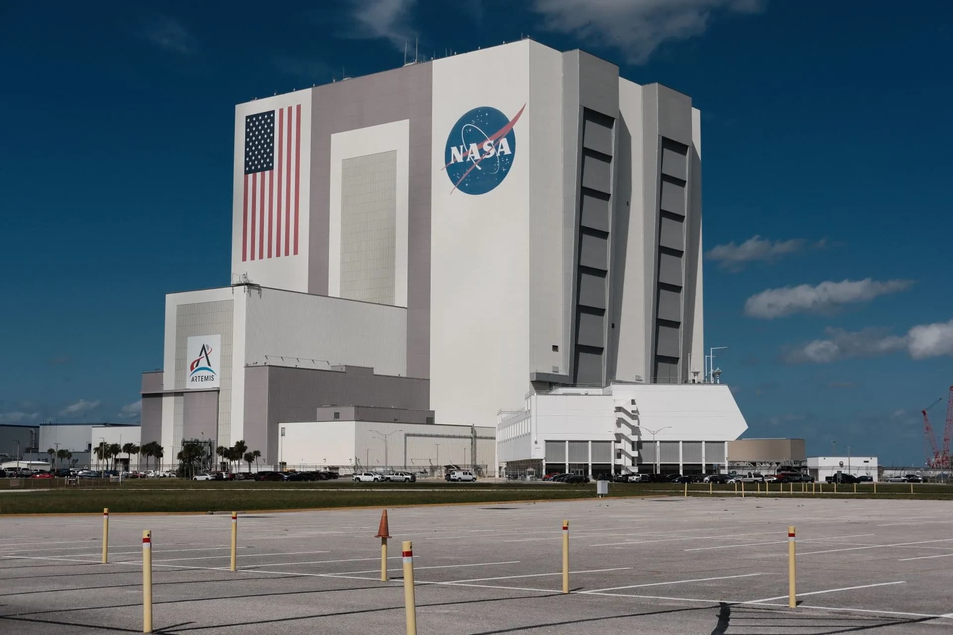The iconic Vehicle Assembly Building at NASA's Kennedy Space Center, Florida.